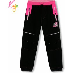 Kugo HK5612 Dívčí softshellové kalhoty zateplené černá / růžový pas