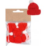 Anděl Přerov, s.ro. Dekorační čepice pletená o 3 x 4,5 cm, červená 6ks – Hledejceny.cz