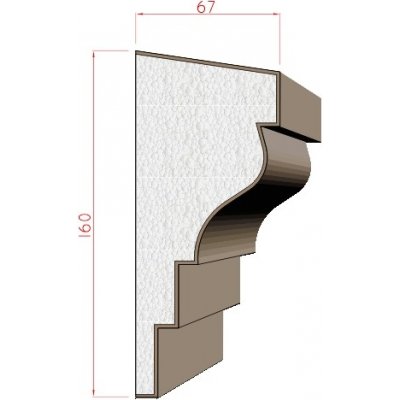 Dekora Stuck - průběžná římsa 2000x160x67mm č. 315120 – Zbozi.Blesk.cz