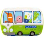 CURAPROX Kids travel set modrý 1x zubní kartáček, 2x mezizubní kartáček CPS, 1x zubní pasta máta 6+ 10 ml, 1x nálepka – Zbozi.Blesk.cz