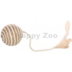 FLAMINGO Hračka pro kočky Bandit Frits míček jutový s ocáskem 6cm – Sleviste.cz