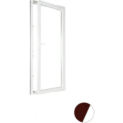 Aluplast jednokřídlové balkonové dveře Mahagon/bílá Pravé Dvojsklo 90 x 210 cm – Hledejceny.cz