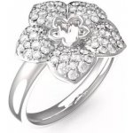 Guess ocelový prsten s květinou Shining Winter JUBR04467JWRH – Zboží Dáma