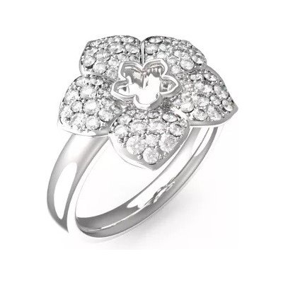 Guess ocelový prsten s květinou Shining Winter JUBR04467JWRH – Zboží Dáma