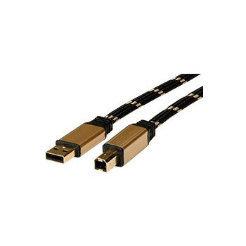 Roline 11.02.8803 Gold USB 2.0 kabel A-B, 3m