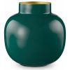 Pip Studio mini kovová váza 10cm, tmavě zelená