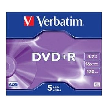 Verbatim DVD+R 4,7GB 16x, AZO, jewel, 5ks (43497)