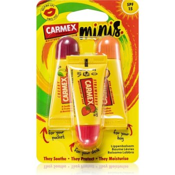 Carmexs Strawberry, Cherry, Pineapple balzám na rty 3 x 5 g dárková sada