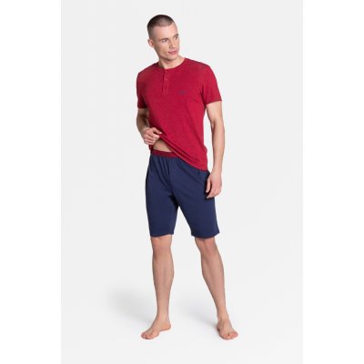 Henderson 38879 Dune pánské pyžamo krátké červeno modré – Zboží Mobilmania