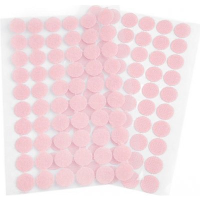 Suchý zip samolepicí kolečka Ø15 mm Varianta: 5 růžová sv., Balení: 1 karta – Zboží Mobilmania