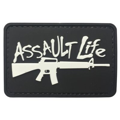 ARMED PATCHES PVC nášivka Assault Life, Černá – Zboží Dáma