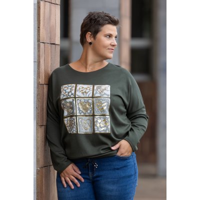 Italy fashion Mikina od SRDCE Krémová – Zboží Dáma