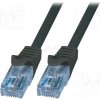 síťový kabel Logilink CP3053U Patch, U/UTP, 6a, licna, CCA, PVC, 2m, černý