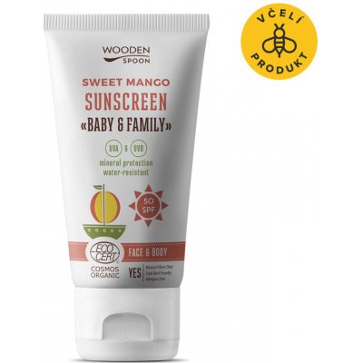 WoodenSpoon Wooden Spoon opalovací tělové mléko Mango Baby & Family SPF50 150 ml – Zboží Dáma