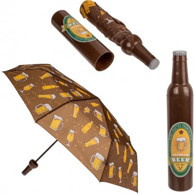 61-1844 deštník ve tvaru pivní láhve hnědý
