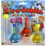 Výroba bublifuku set 3 lahvičky s barevným roztokem na kartě – Sleviste.cz