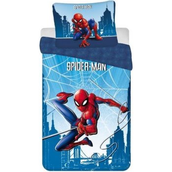 Jerry Fabrics Povlečení Spiderman Blue city Bavlna 140x200 70x90