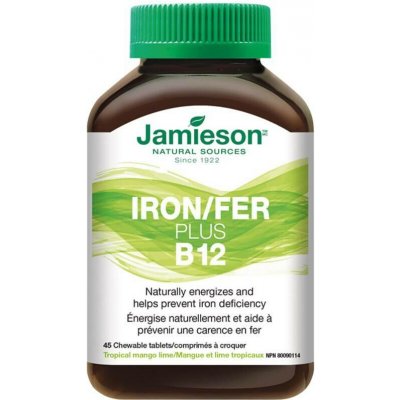 Jamieson Železo plus B12 cucací tablety 45 tablet – Hledejceny.cz