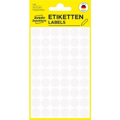 Avery Zweckform 3145 Samolepící kolečka 12 mm 270 ks bílé – Zboží Dáma