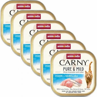 Carny Pure & Mild Adult kuře a treska 6 x 100 g – Zbozi.Blesk.cz