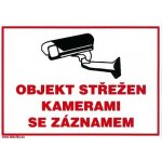 Objekt střežen kamerami se záznamem 150x210mm - samolepka – Hledejceny.cz