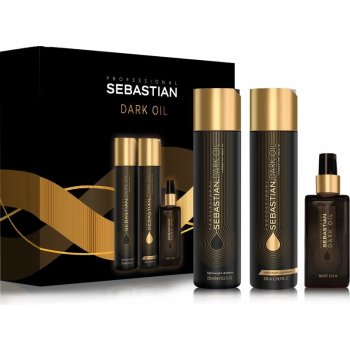 Sebastian Professional Dark Oil hydratační šampon pro lesk a hebkost vlasů 250 ml + hydratační kondicionér pro lesk a hebkost vlasů 250 ml + regenerační olej na vlasy 95 ml dárková sada