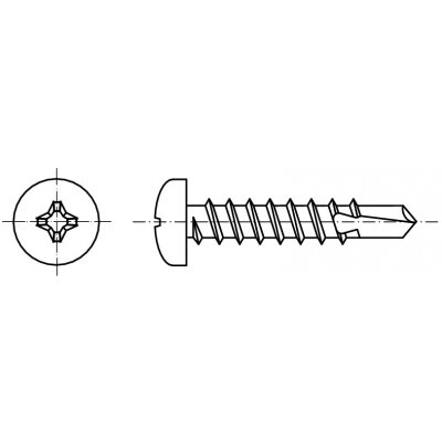PROFISTYL DIN 7504N šroub samovrtný s půlkulatou hlavou PHILLIPS nerez A2 Varianta: DIN 7504N šroub samovrtný půlkulatá hlava křížová drážka nerez A2 5,5x19 – Sleviste.cz