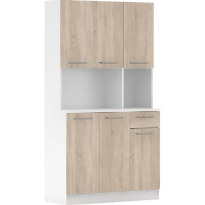 Tempo Kondela Šestidveřový kredenc PELION NEW - bílá/dub sonoma – Hledejceny.cz