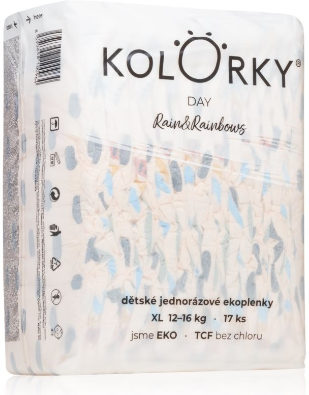 Kolorky Day Rain&Rainbow XL 12-16 Kg 17 ks