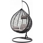 Bonami Selection Tmavě šedé závěsné křeslo z umělého ratanu Noela šedá/černá – Zboží Dáma