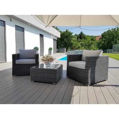 DEOKORK Ratanová variabilní sestava SEVILLA pro 2 osoby (antracit) – Sleviste.cz