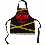 CurePink zástěra AC/DC Logo polyester – Zboží Dáma