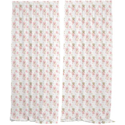 IMPAR Závěsy Teddy bear – pink (Rozměr : 140x250, Materiál: Interlock) – Hledejceny.cz