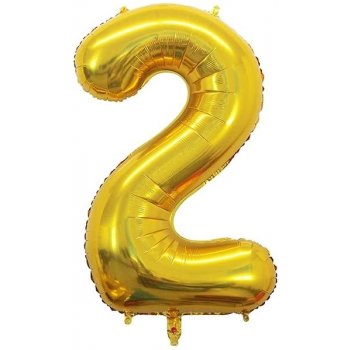 Atomia fóliový balón narozeninové číslo 2 zlatý 82 cm