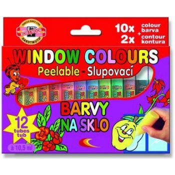 Barva na sklo window colours 10+2barev á10.5ml+2šablony+1folie