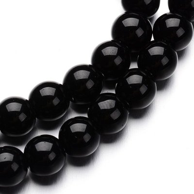 Skleněné korálky - černé - ∅ 4 mm - 10 ks – Zbozi.Blesk.cz