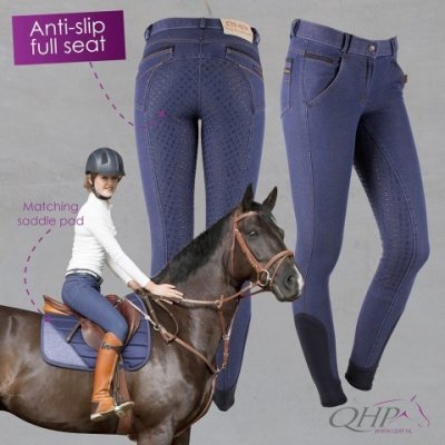 QHP Dámské rajtky Denim Tmavě modrá – Zboží Dáma