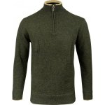 Ashcombe svetr se zipem jehněčí vlna dark olive – Zboží Dáma