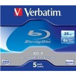 Verbatim BD-R SL 25GB 6x, jewel, 5ks (43715) – Zboží Živě