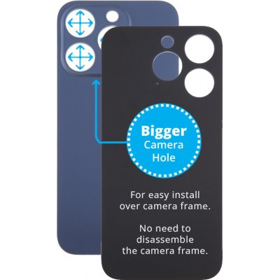 Kryt Apple iPhone 15 Pro Sklo Zadního Housingu se Zvětšeným Otvorem na Kameru modrý – Hledejceny.cz