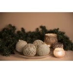 Clayre & Eef 4ks vintage zelená koule se zlatým 3D vzorem - Ø 10cm – Hledejceny.cz