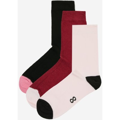 ZOOT.lab Sada tří párů dámských ponožek ve světle růžové černé a vínové – Zboží Mobilmania