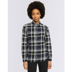 Knowledge Cotton check flannel shirt 1300 black Jet