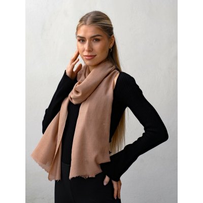 Kašmírská vlněná pašmína Self světle hnědá Mocha Mousse – Zboží Mobilmania