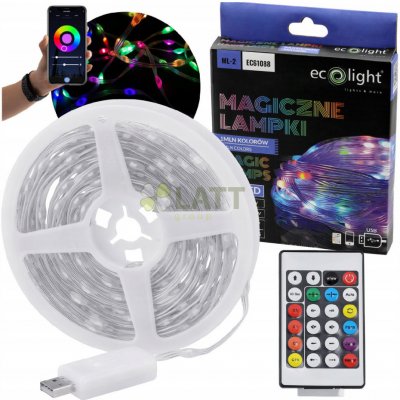 ECOLIGHT Osvětlení vánočního stromku IP65 RGB LED pásek 10m 200led – Hledejceny.cz