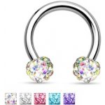 Piercingate Podkova s kuličkama s krystaly PPO00089 čirá, podkovy: – Hledejceny.cz