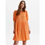 Top Secret dámské krátké šaty s balonovými rukávy oranžové – Zboží Mobilmania