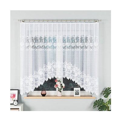Dekorační oblouková krátká záclona na žabky DEMETRIA 160 bílá 300x160 cm MyBestHome – Hledejceny.cz