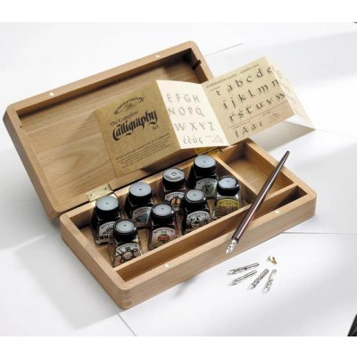 Winsor & Newton Kaligrafická sada v dřevěném boxu – Zboží Dáma