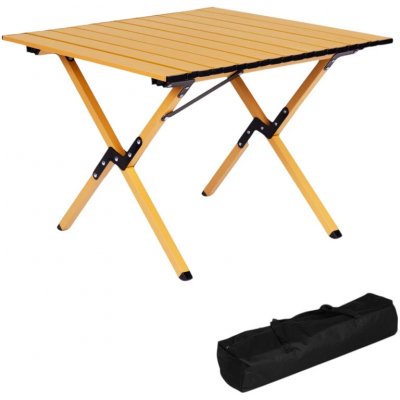 MultiGarden XLP130-12-2 Skládací kempingový stůl 60 x 60 cm s taškou, žlutý – Sleviste.cz